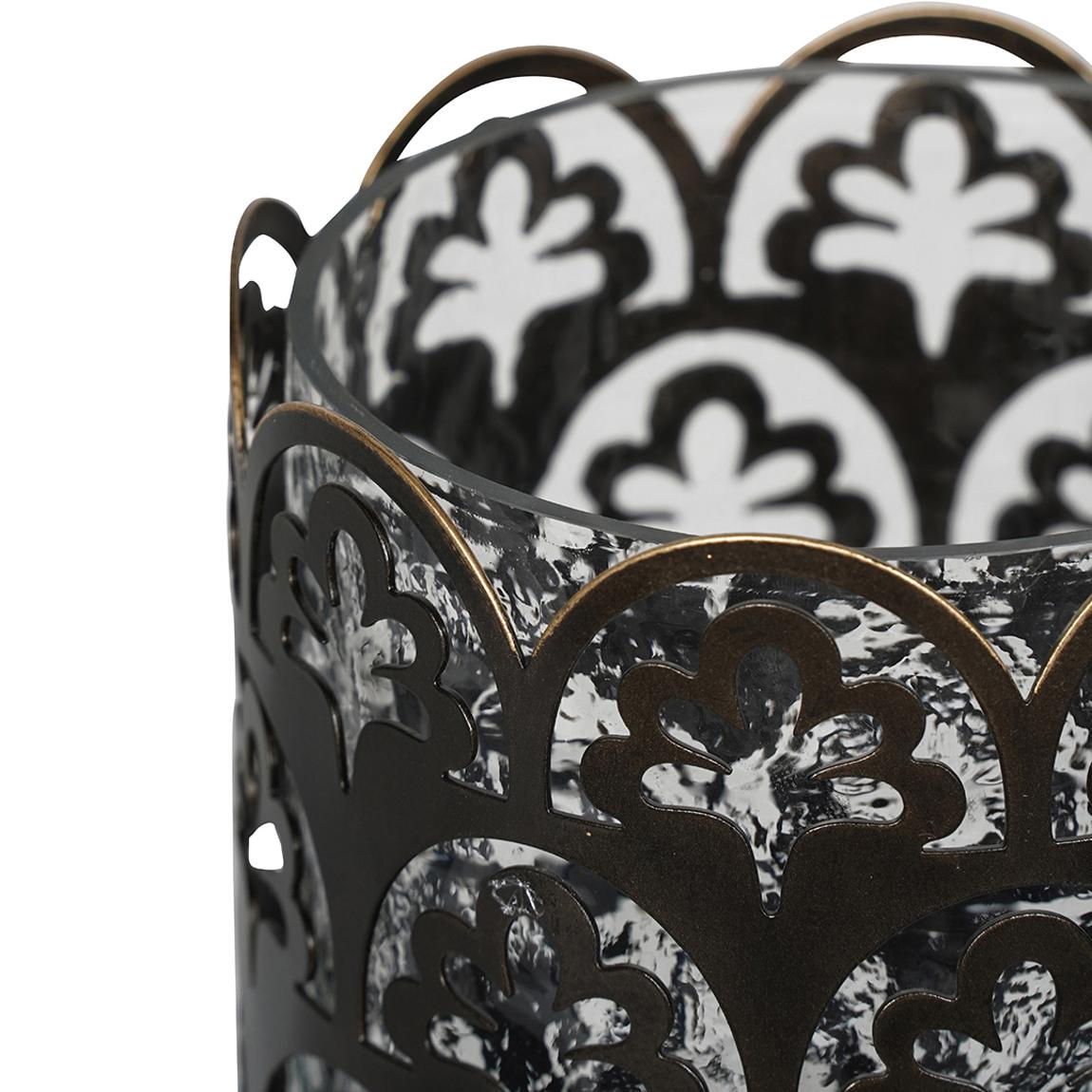 Laura Ashley Small Catarina Hurricane, Clear Glass & Bronze main product photo