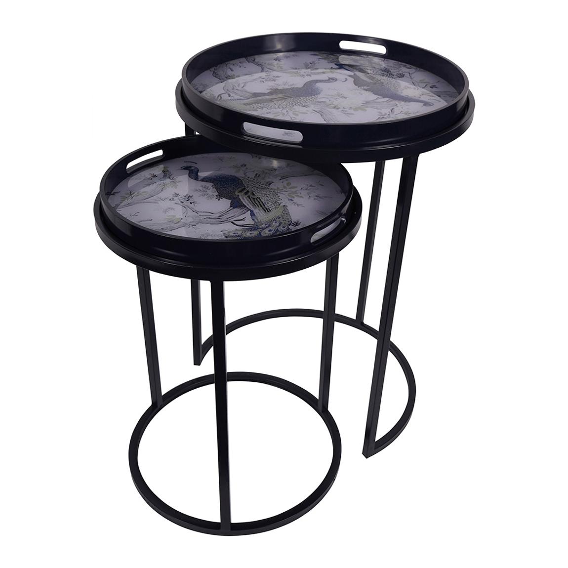 Belvedere Peacock Set Of 2 Side Tray Tables main product photo