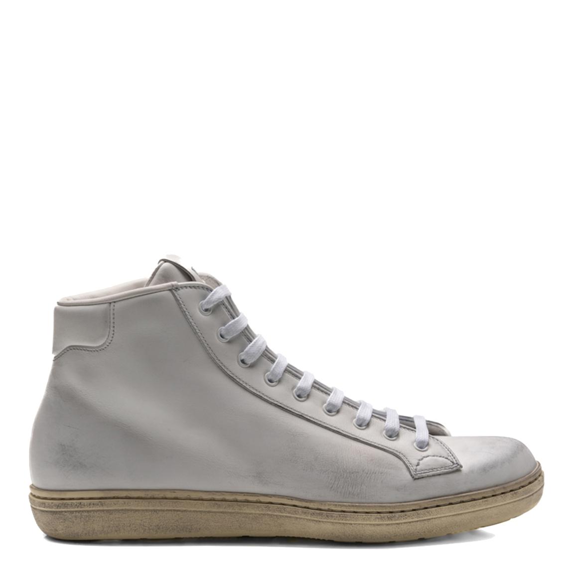 Men's White Boland Leather Mid Trainers main product photo
