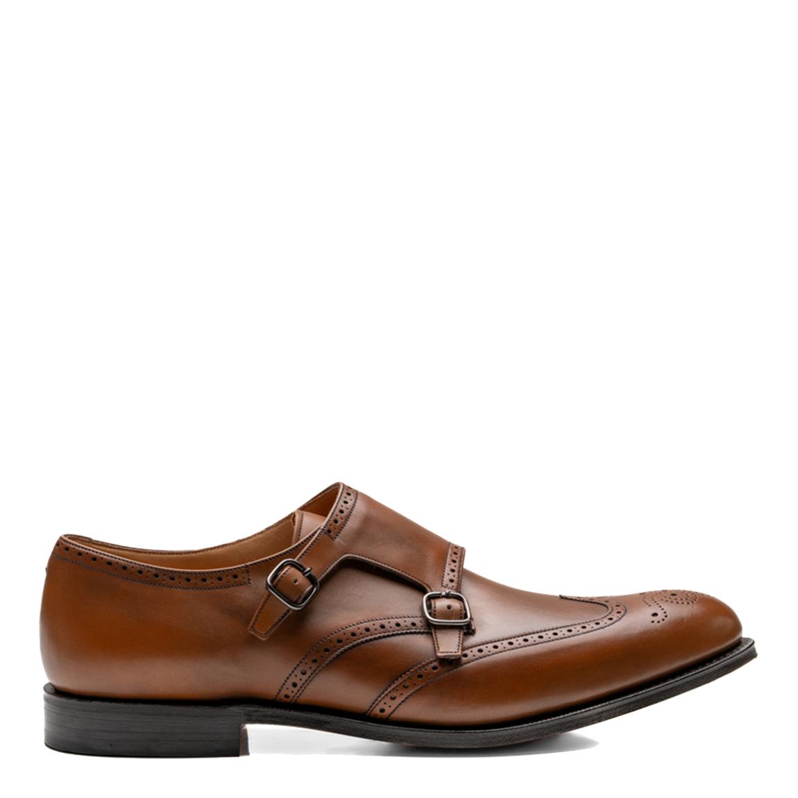 Men's Dark Brown Leather Chicago Monkstrap Shoe main product photo