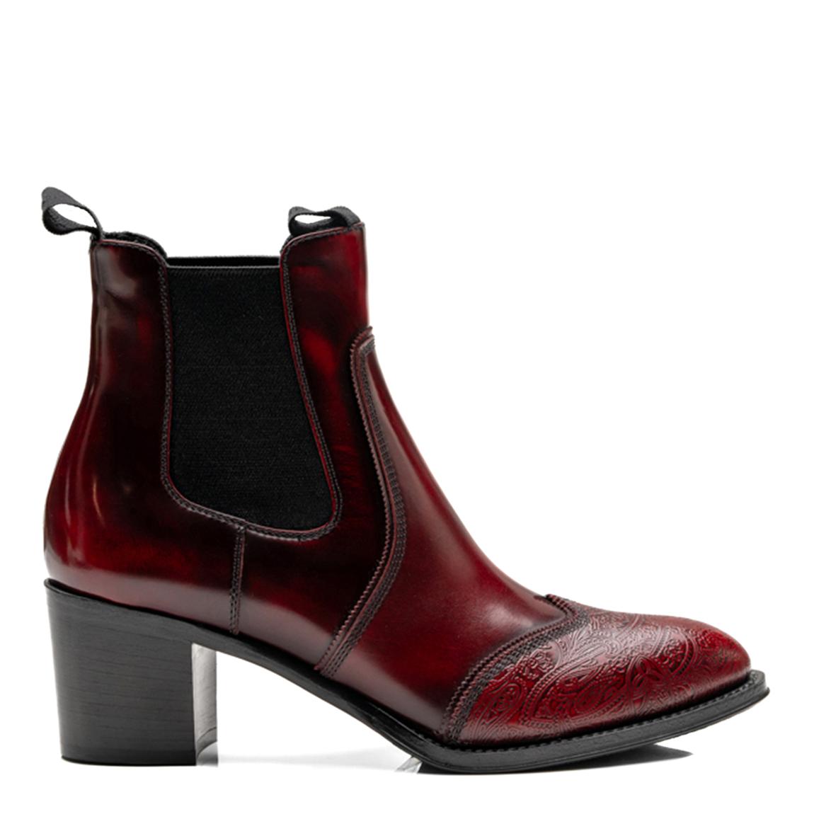 Burgundy Eve 55 Western Ankle Boots main product photo