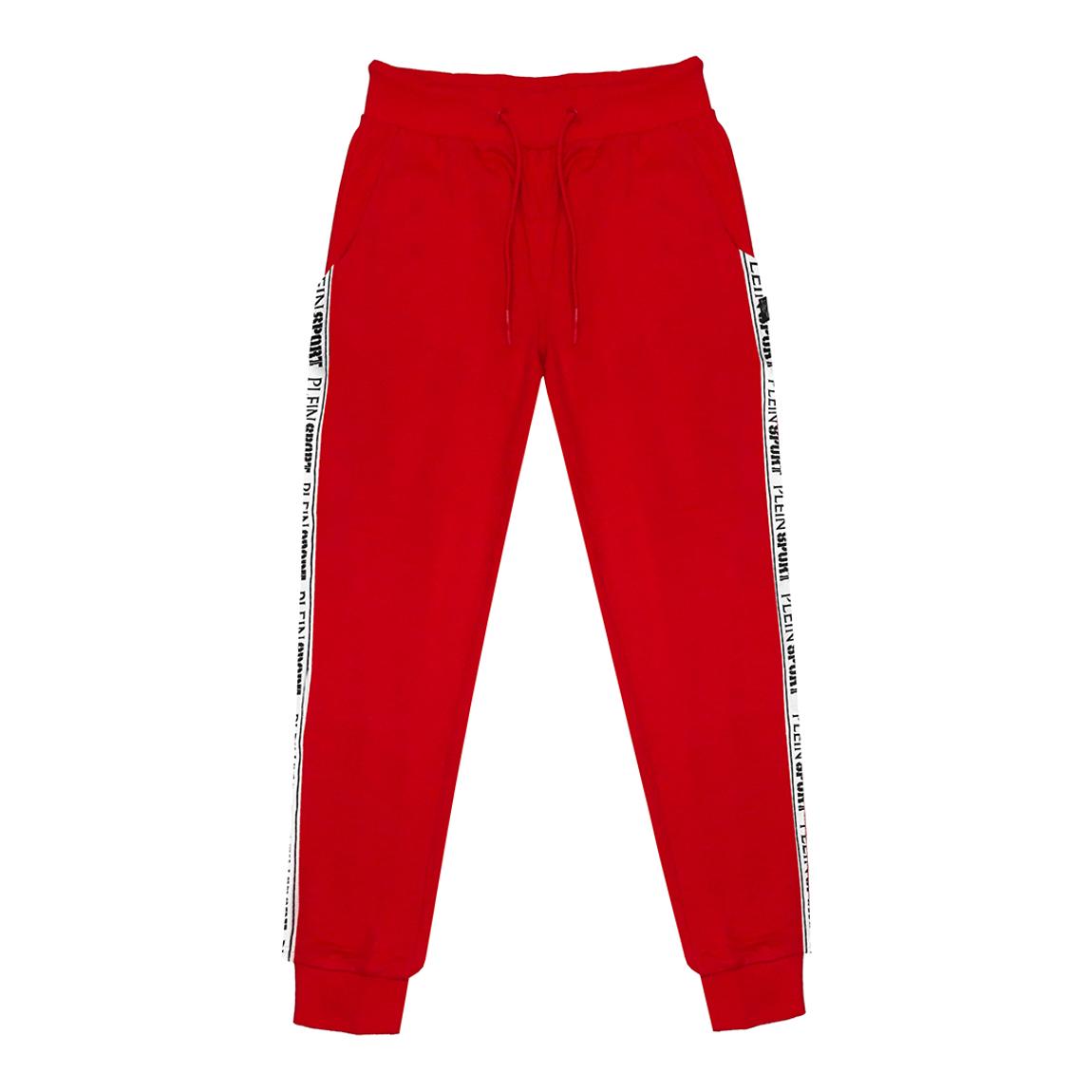 Red Panelled Fleece Joggers main product photo