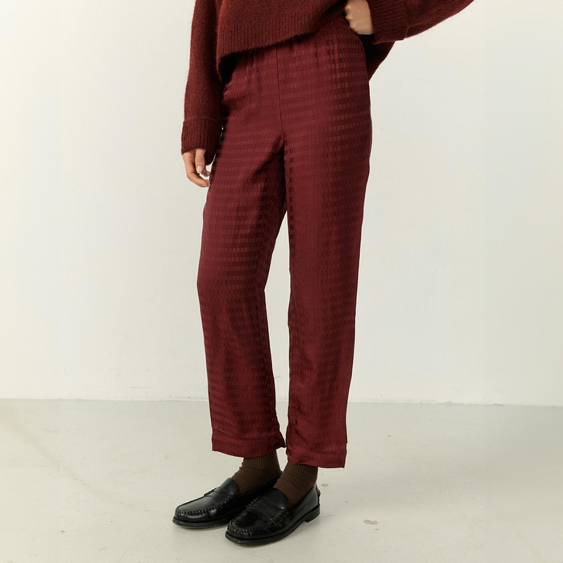 Burgundy Straight Fit Trousers main product photo