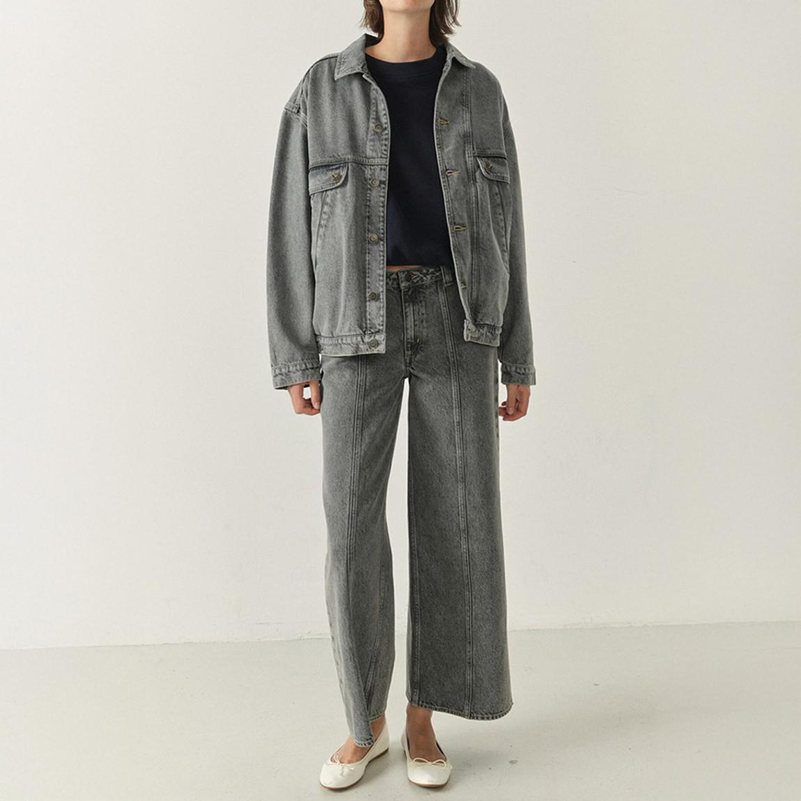 Unisex Grey Denim Shirt main product photo