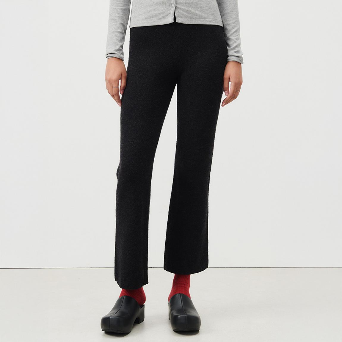 Black Wool Blend Fit and Flare Joggers main product photo