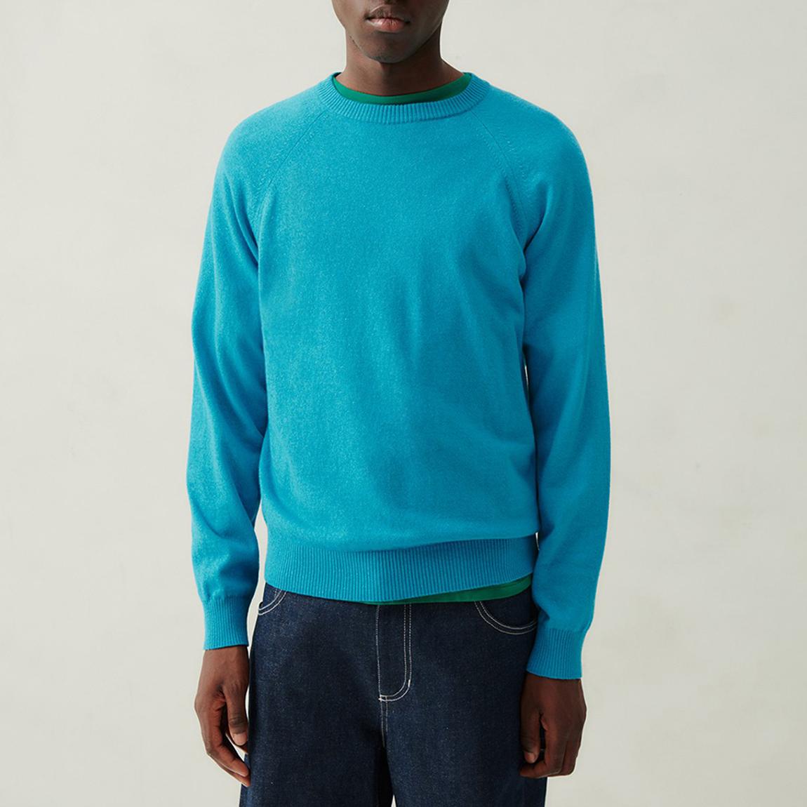 Cyan Wool Blend Crew Neck Jumper main product photo