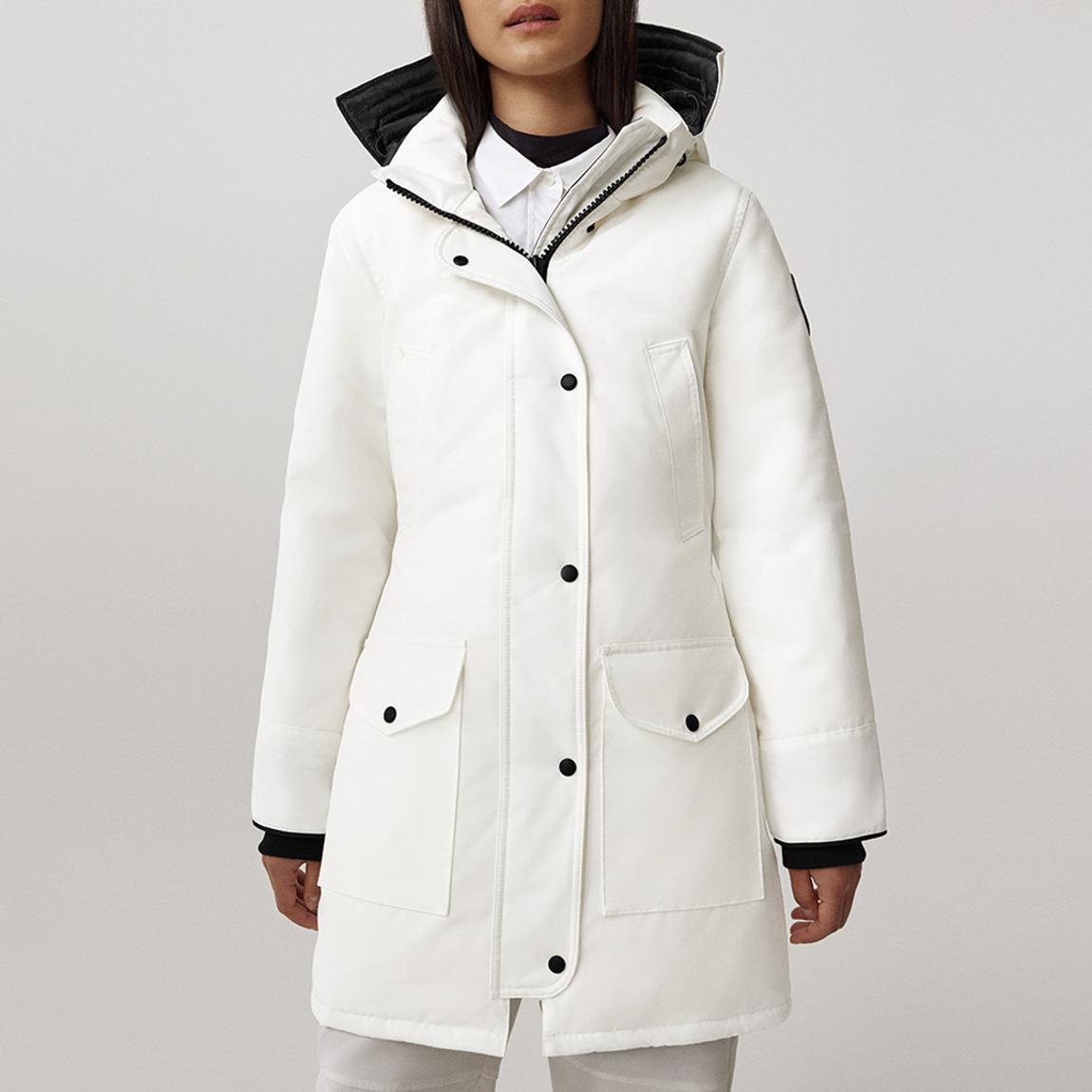 Women's White Trillium Parka Coat main product photo