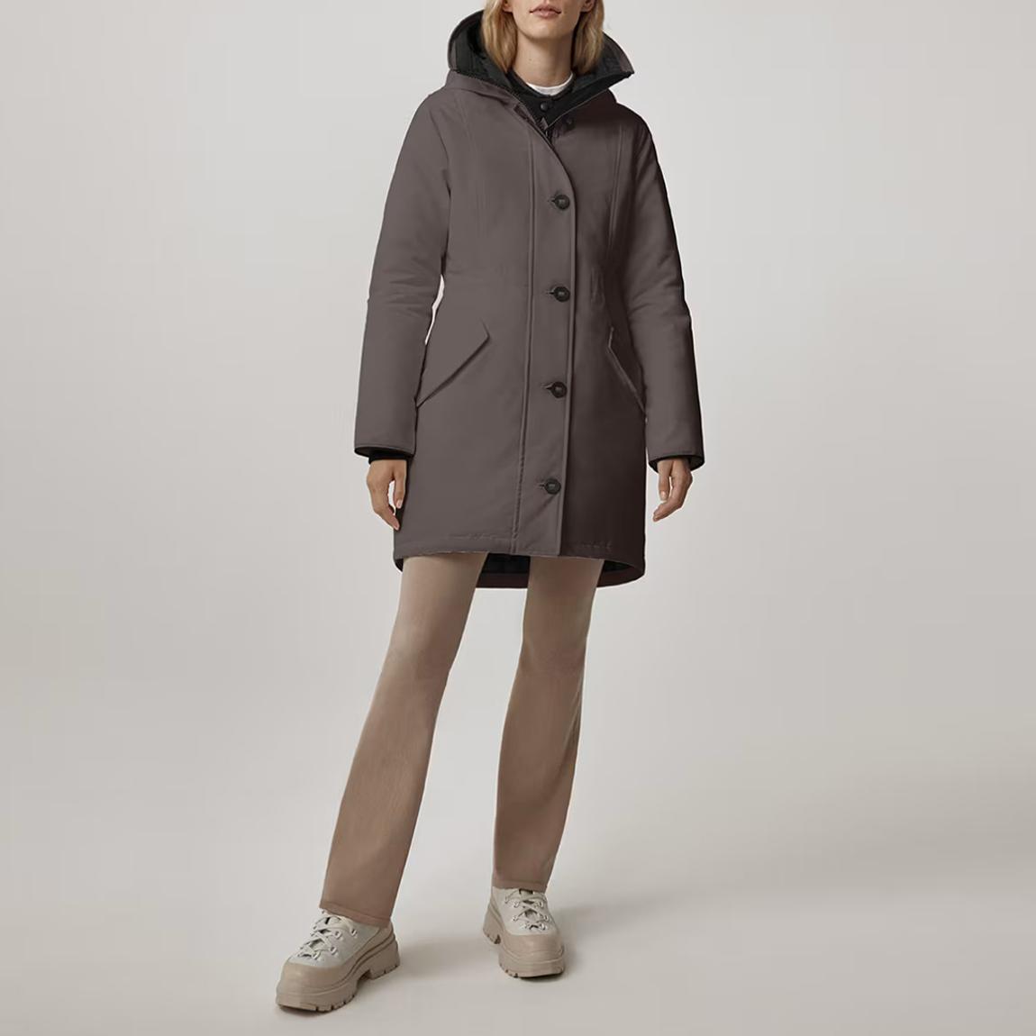Women's Grey Rossclair Parka Coat main product photo