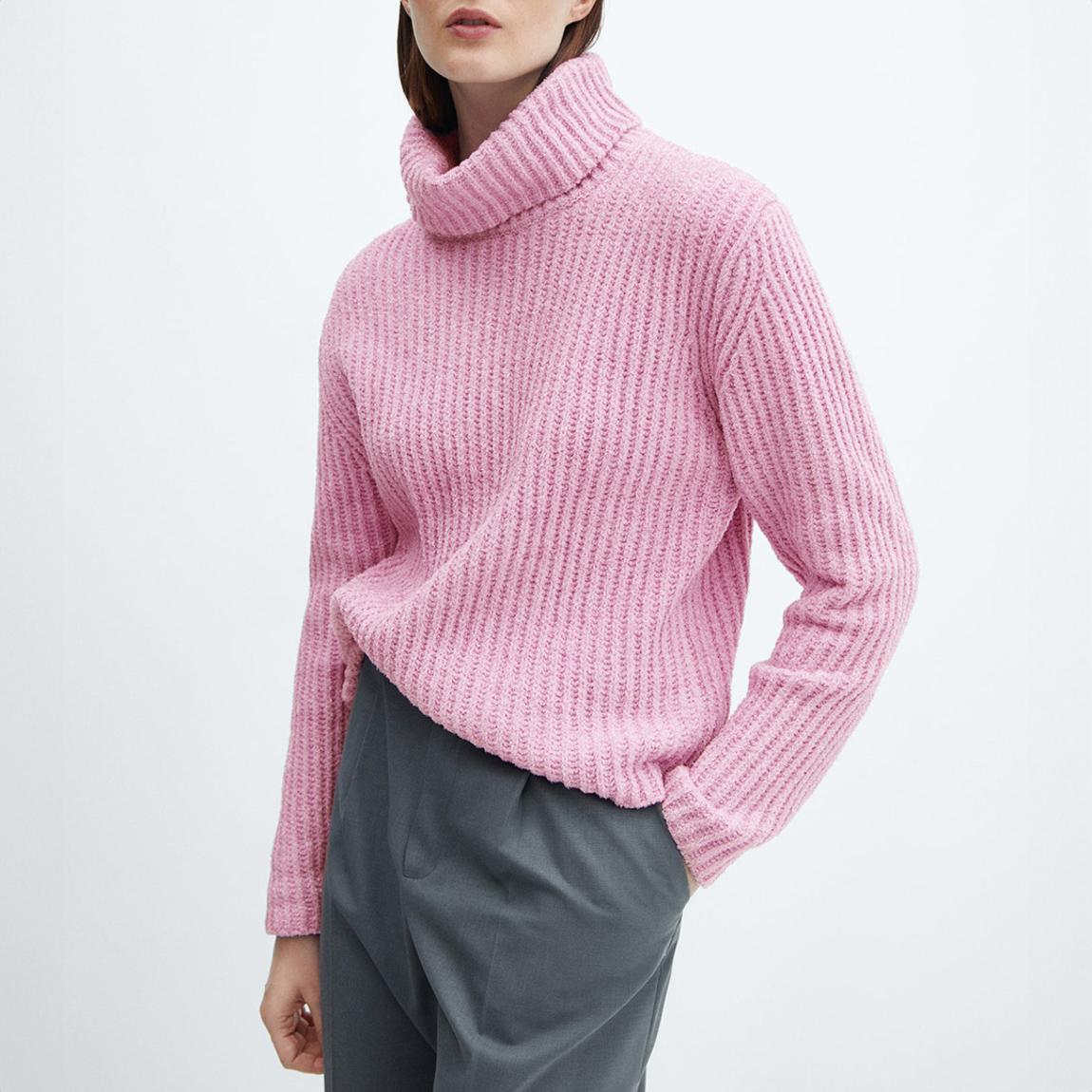 Powder Pink Chunky Turtleneck Jumper main product photo