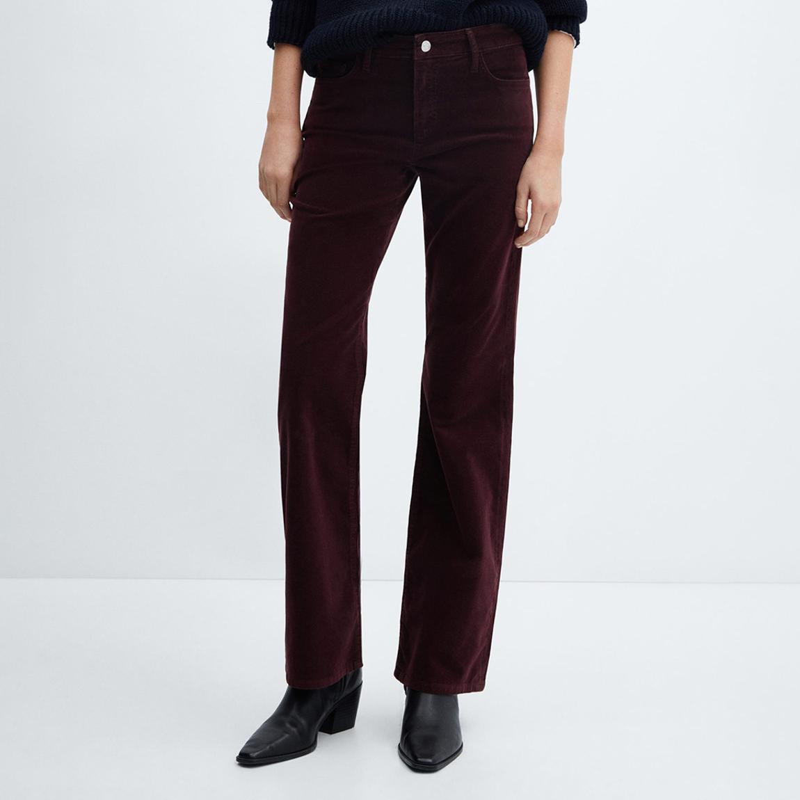 Burgundy Flare Leg Corduroy Trousers main product photo