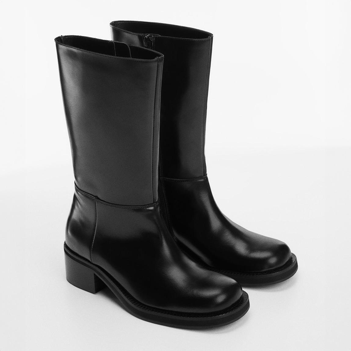 Black Leather Calf Boots main product photo