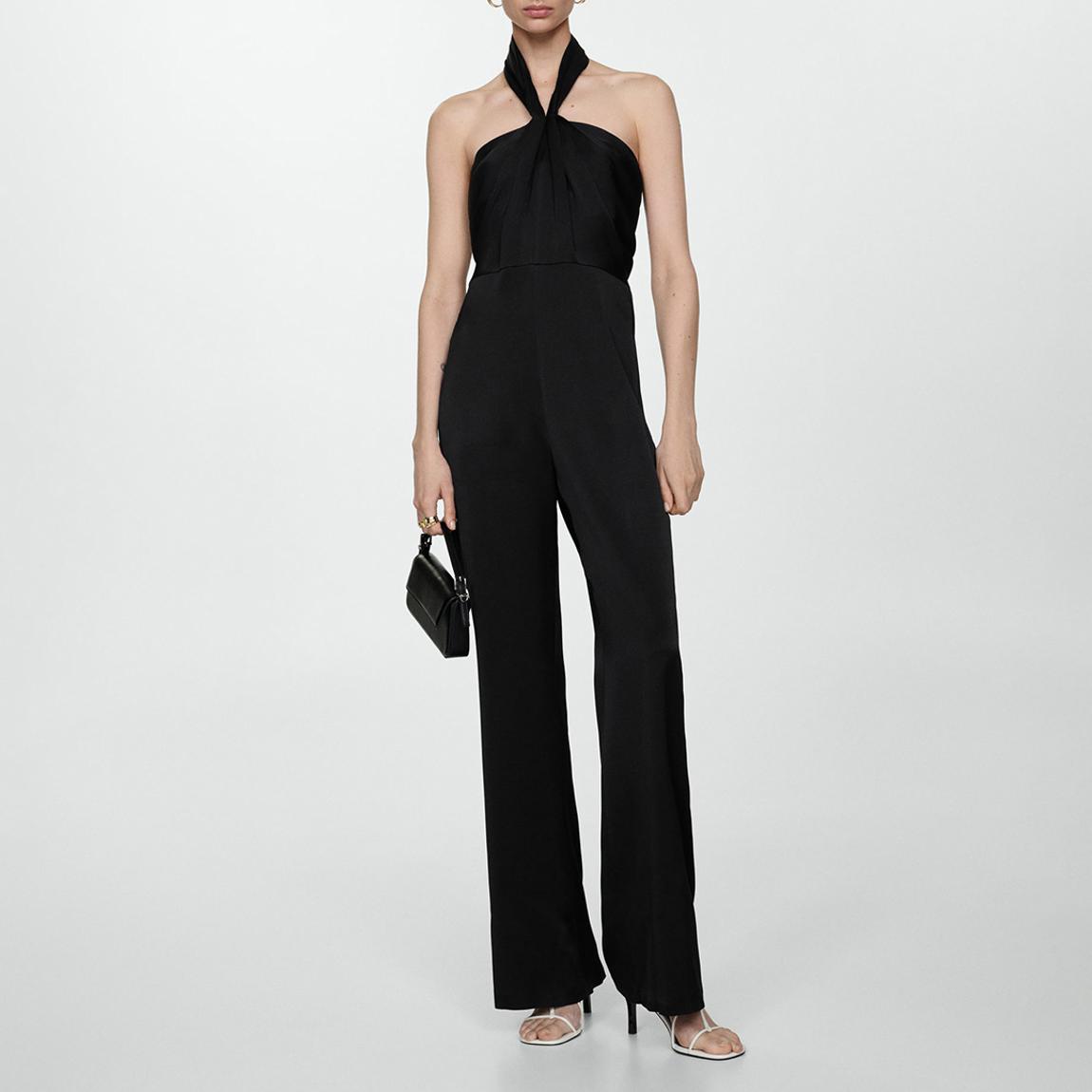 Black Halter-Neck Twist Jumpsuit main product photo