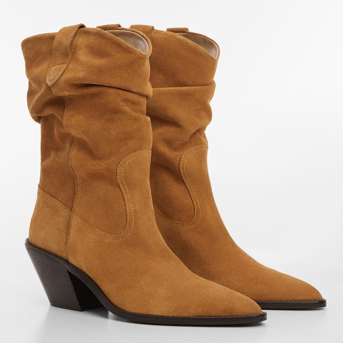 Tan Slouchy Leather Western Boots main product photo