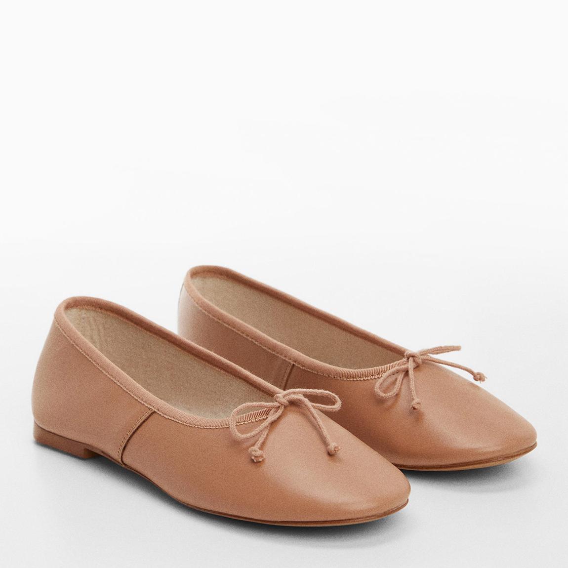 Tan Leather Ballet Flats main product photo