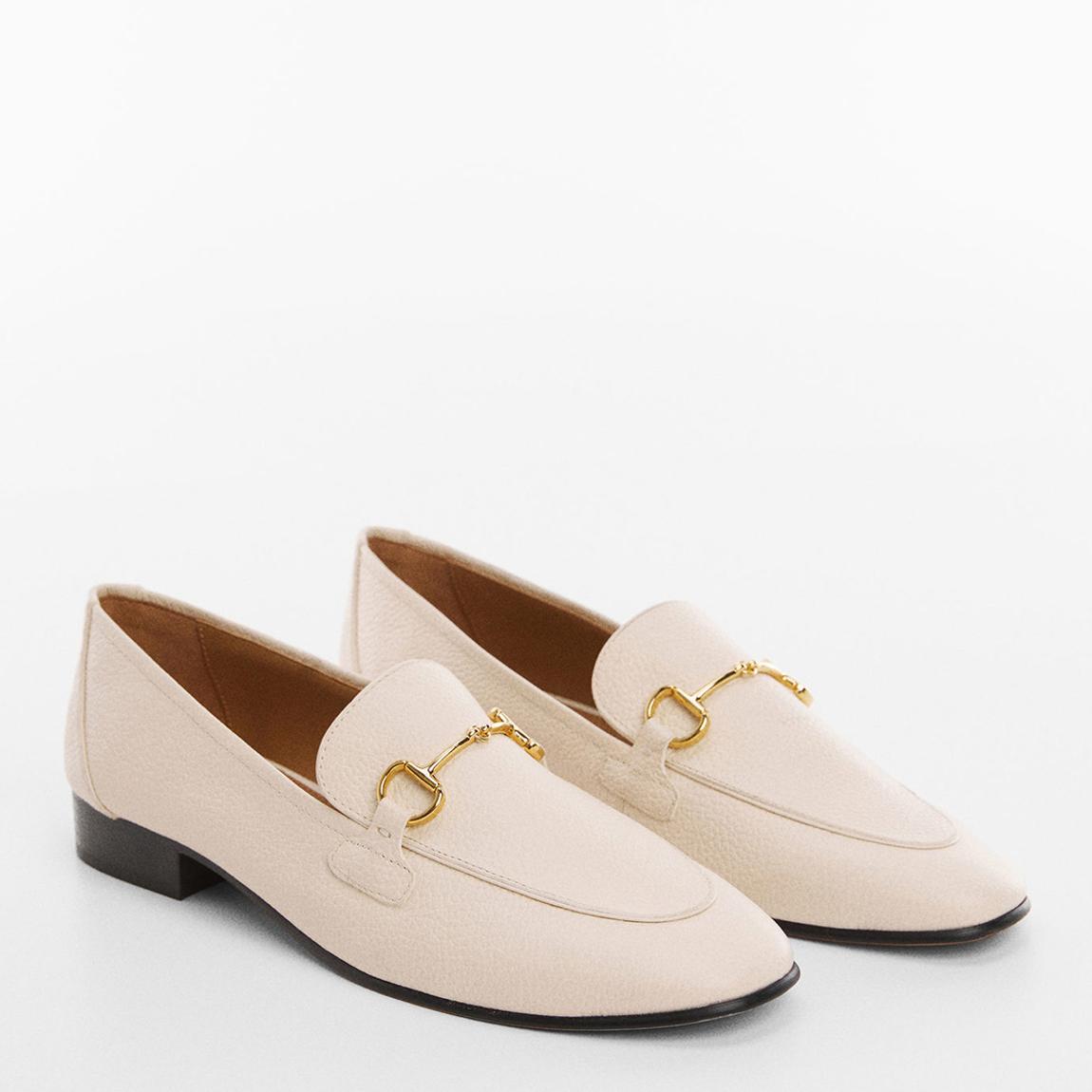 Cream Leather Horsebit Loafers main product photo