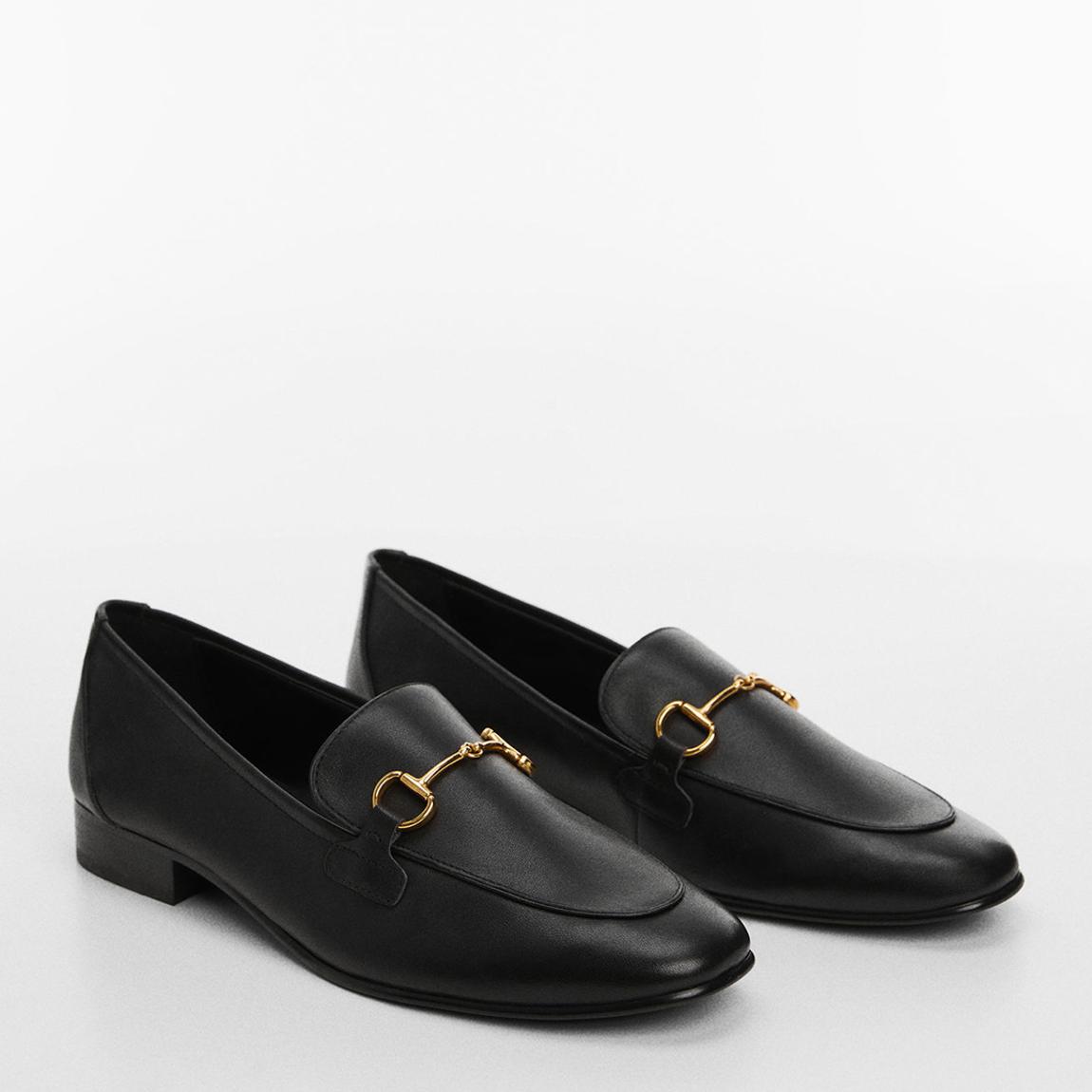 Black Leather Horsebit Loafers main product photo