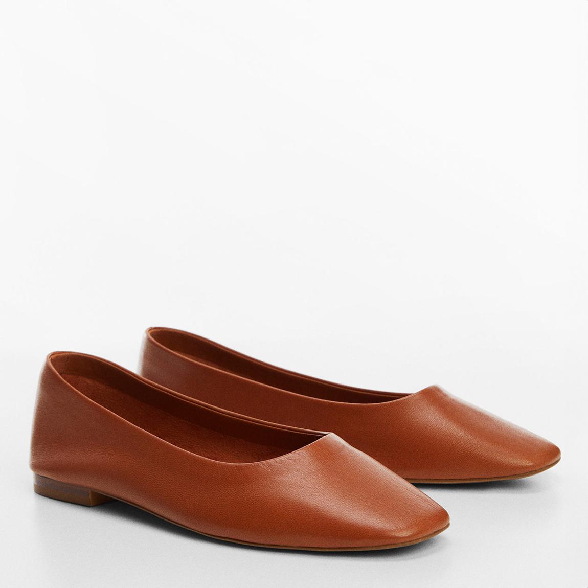 Brown Leather Ballet Flats main product photo