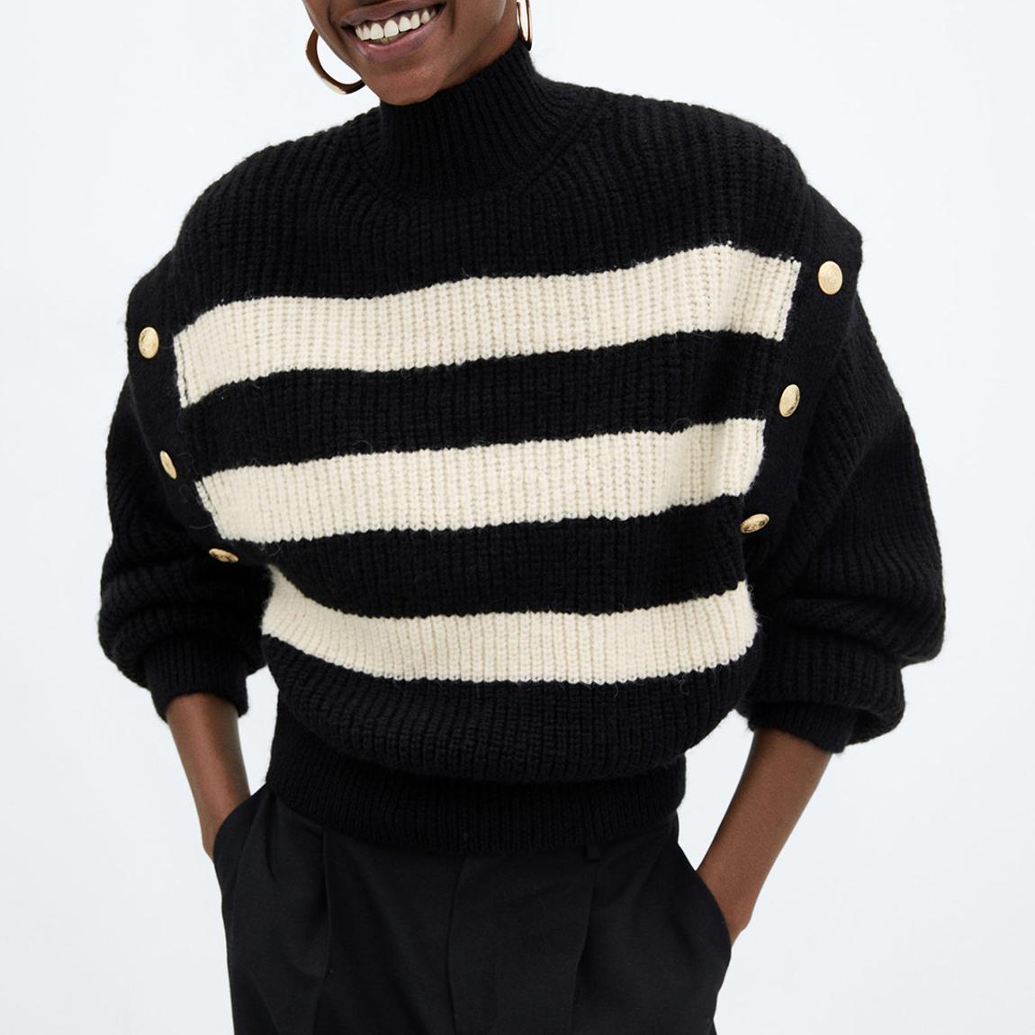 Black Printed High Neck Jumper main product photo