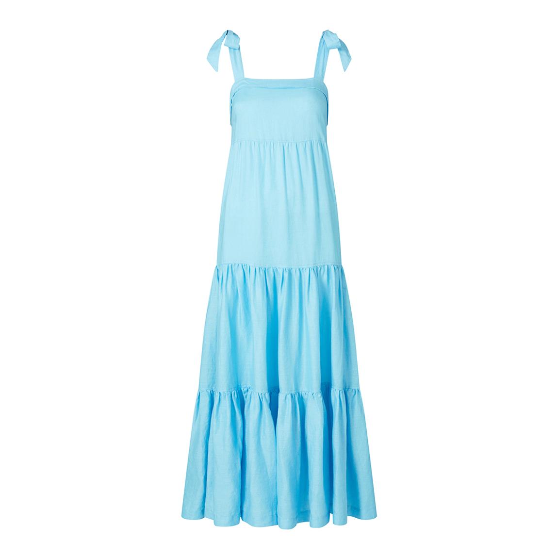 Blue Nungwi Beach Tie-Shoulder Maxi Dress main product photo