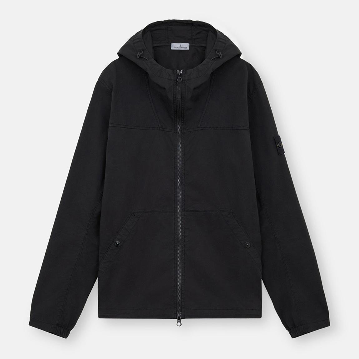 Black Hooded Cotton Blend Overshirt main product photo