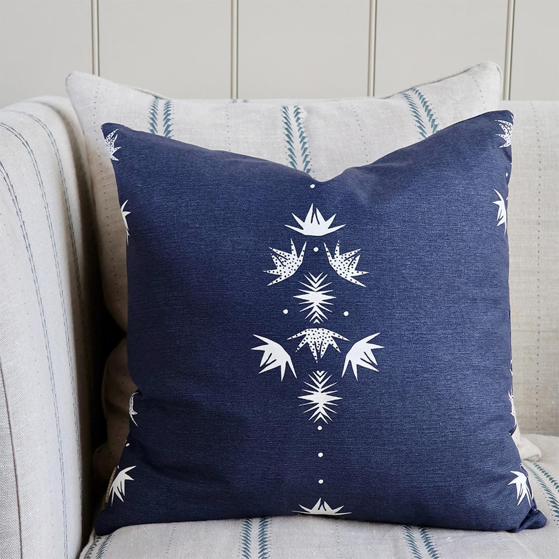 Nordic Trail Linen Blend Cushion, Pacific main product photo