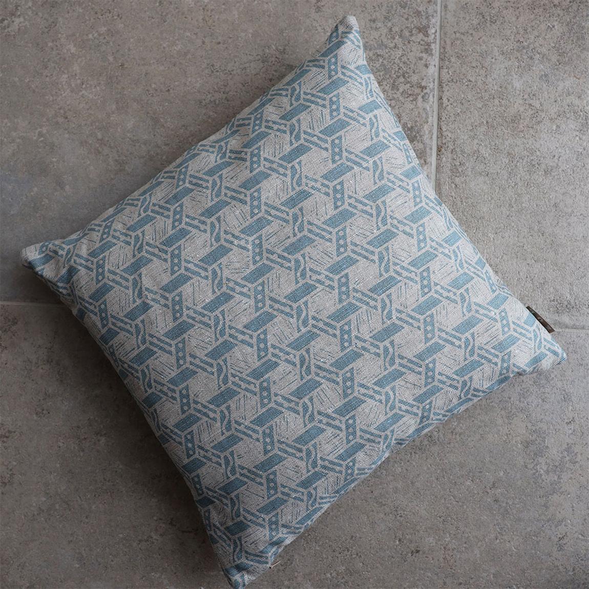 Malla Cushion, Terrace Blue main product photo