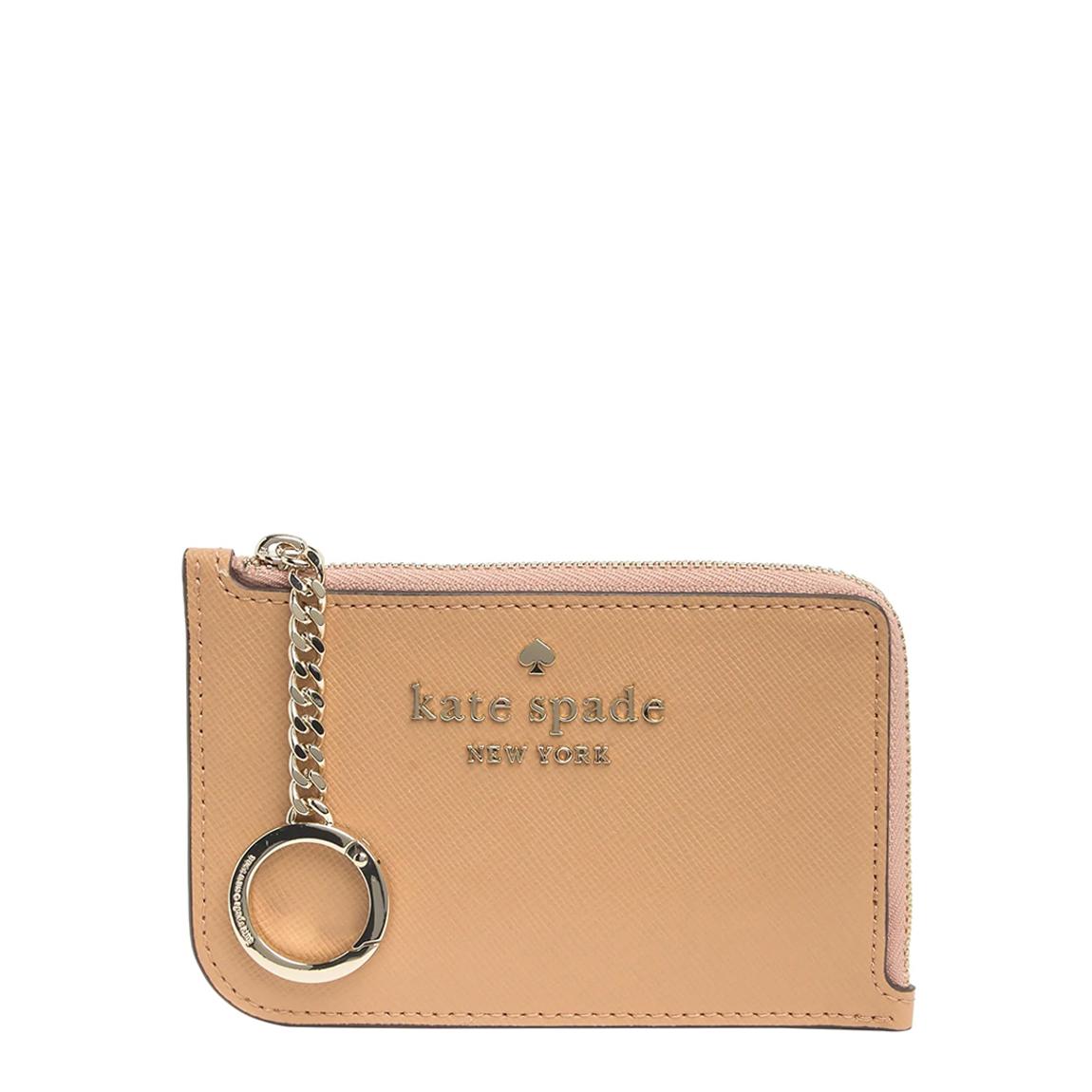 Light Fawn Cameron Saffiano Leather Mediuml-Zip Card Holder main product photo