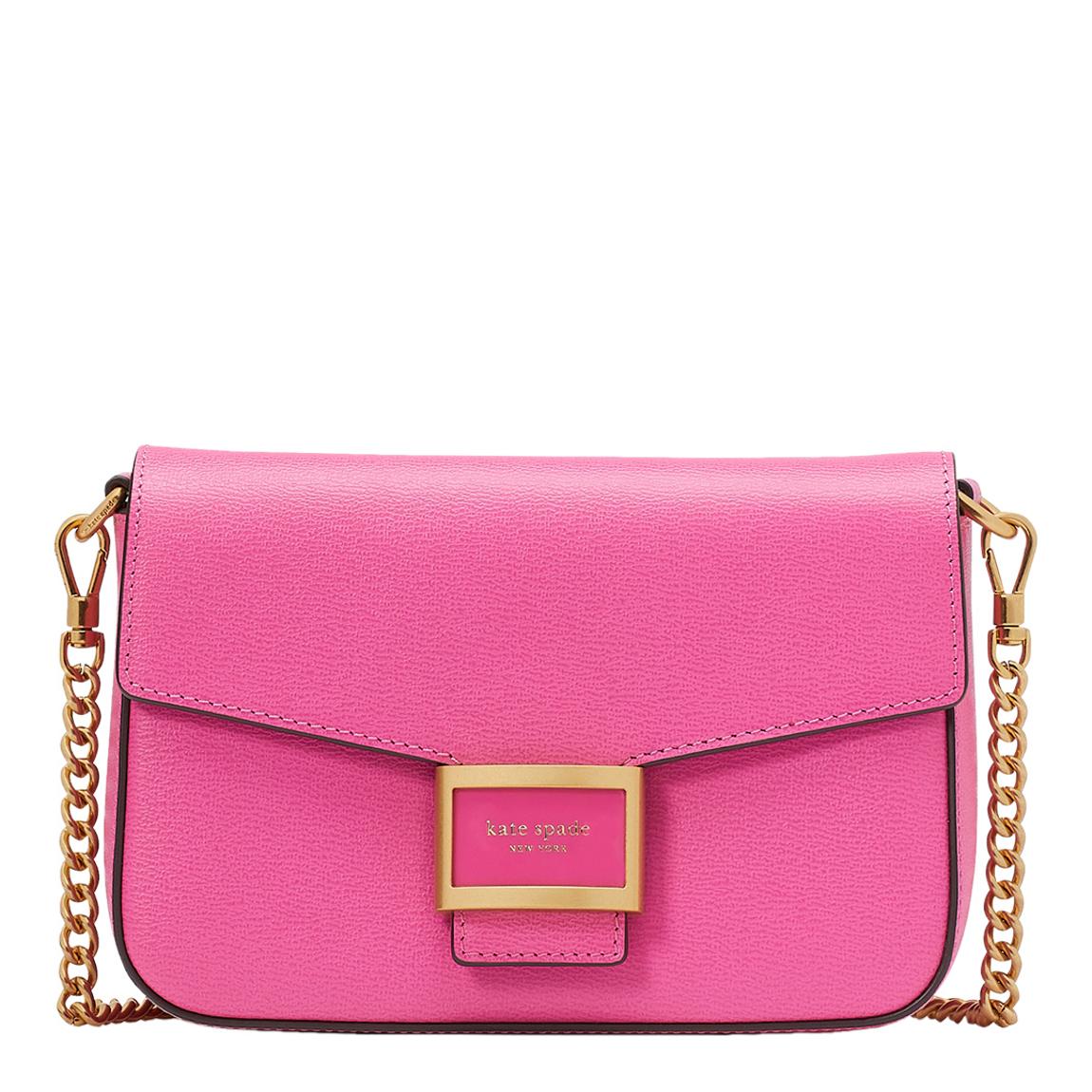 Energy Pink Katy Textured Leather Flap Chain Crossbody main product photo