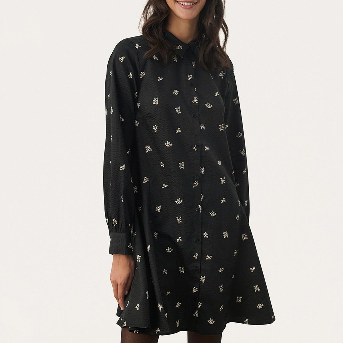 Black Printed Shirt Dress main product photo