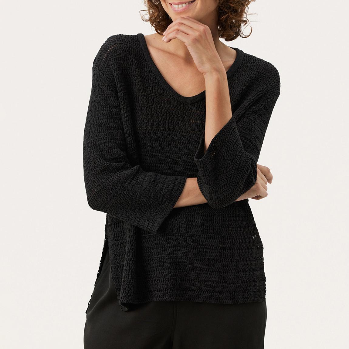 Black Judith Linen Blend Top main product photo