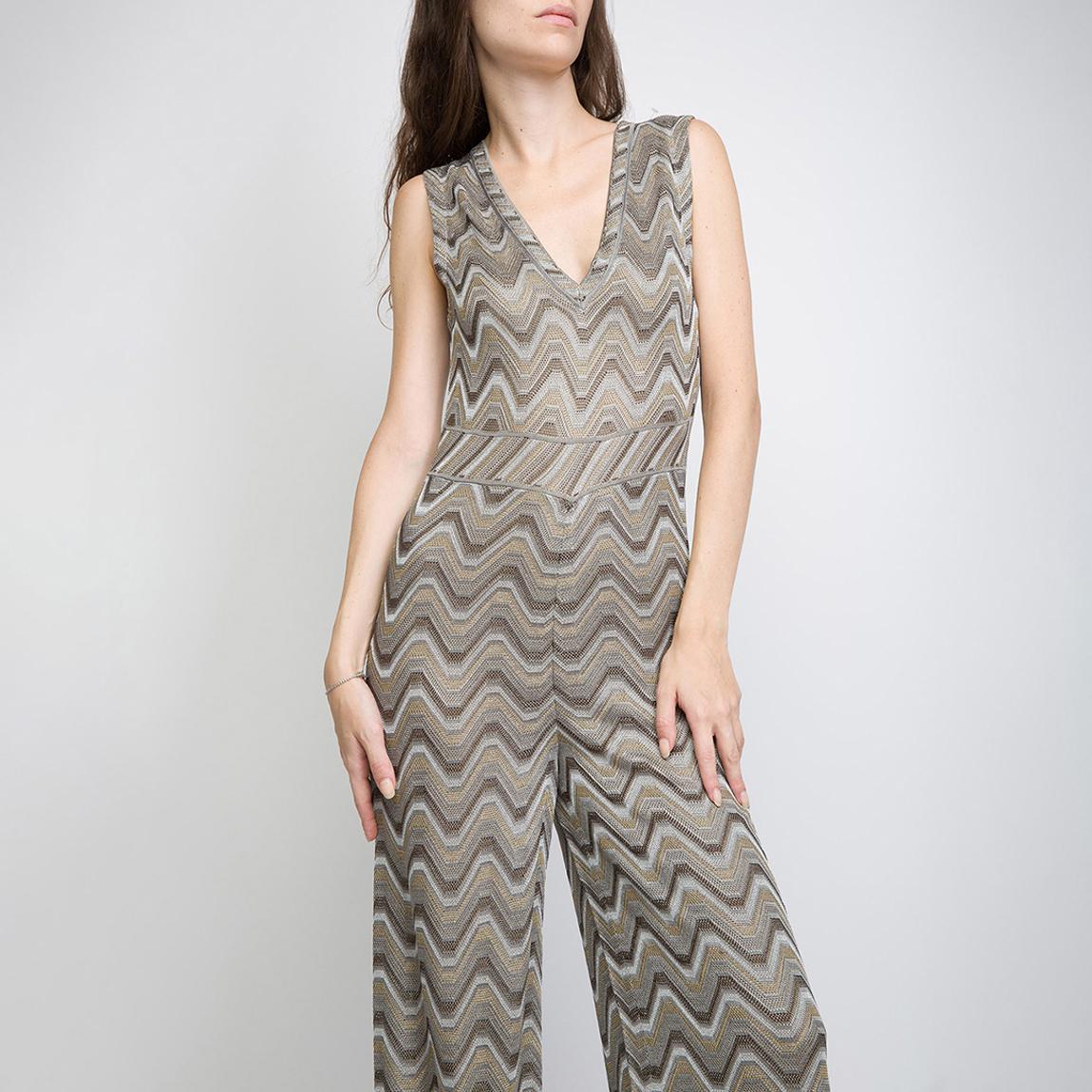 Gold Zig Zag Sleeveless Jumpsuit main product photo