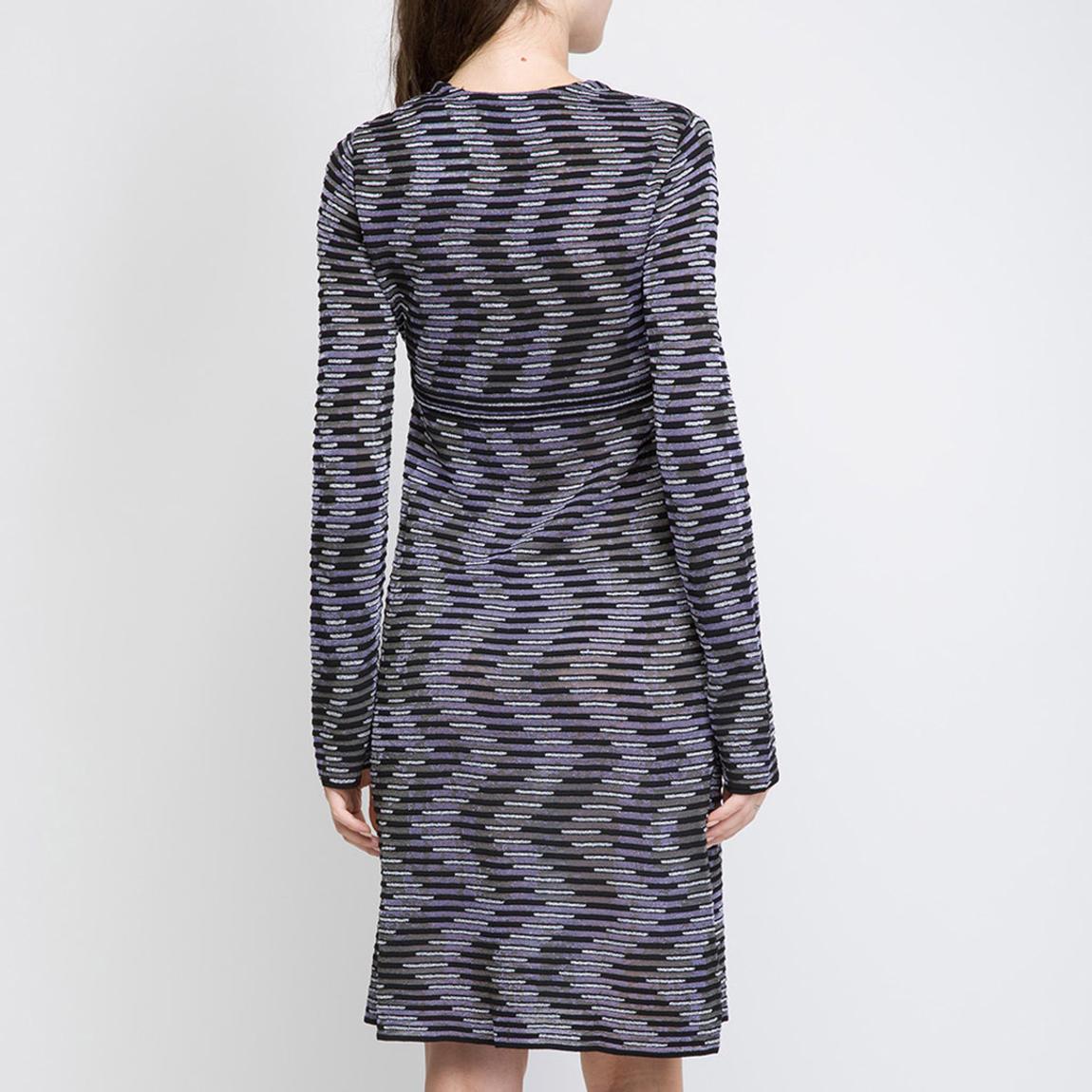 Black Textured V-Neck Dress main product photo