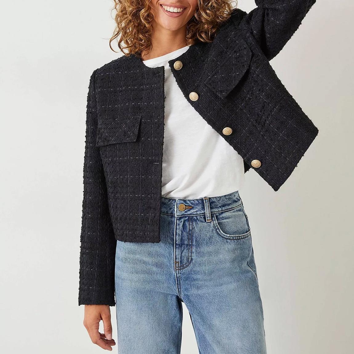 Midnight Boucle Cropped Jacket main product photo