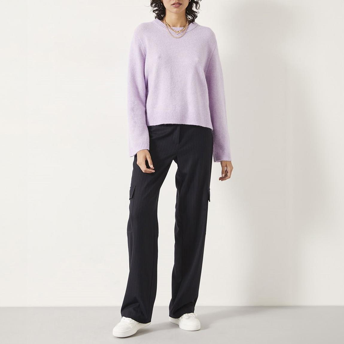 Lilac Fluffy Knitted Wool Blend Jumper main product photo