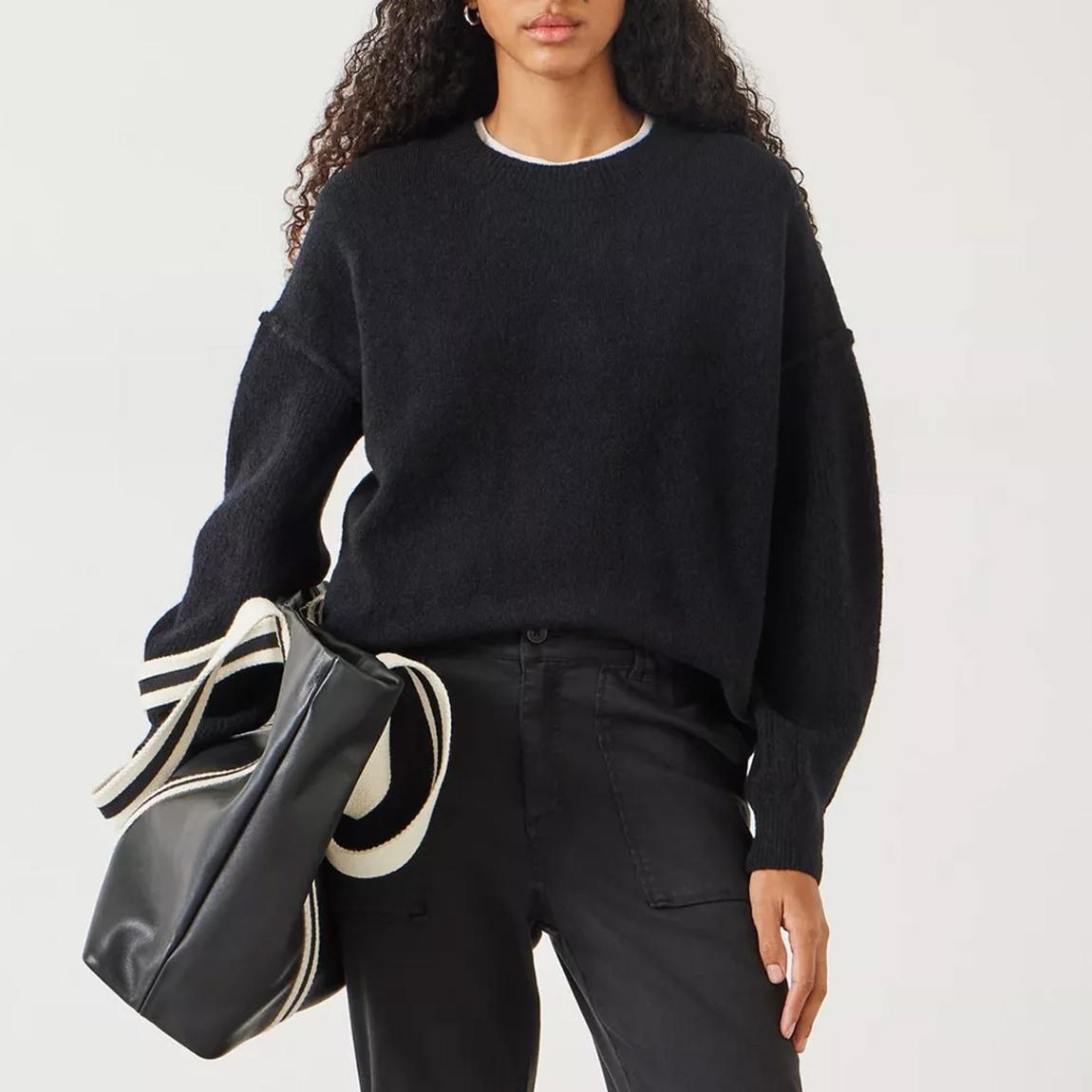 Black Crew Neck Wool Blend Jumper main product photo