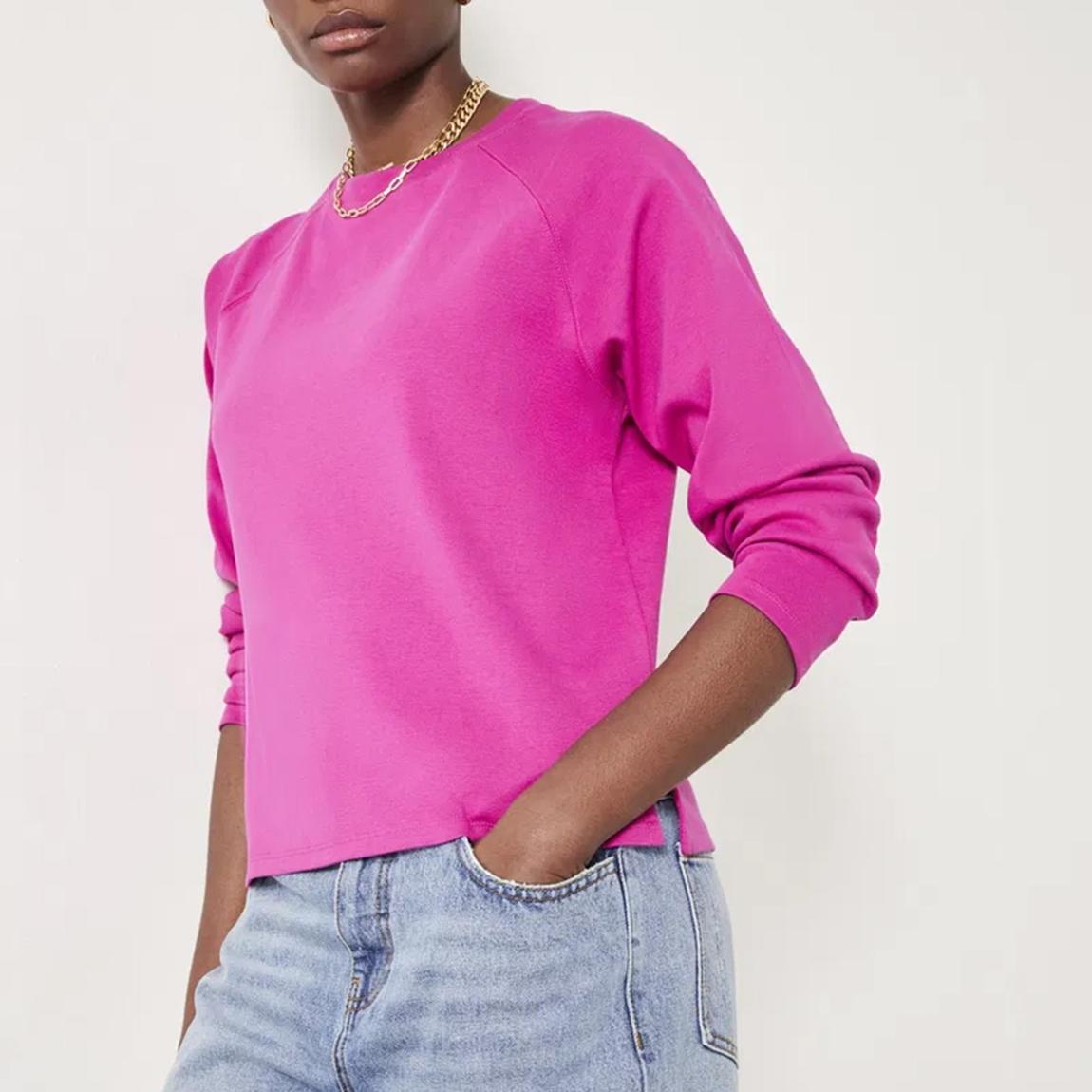 Bright Pink Cotton Raglan Top main product photo