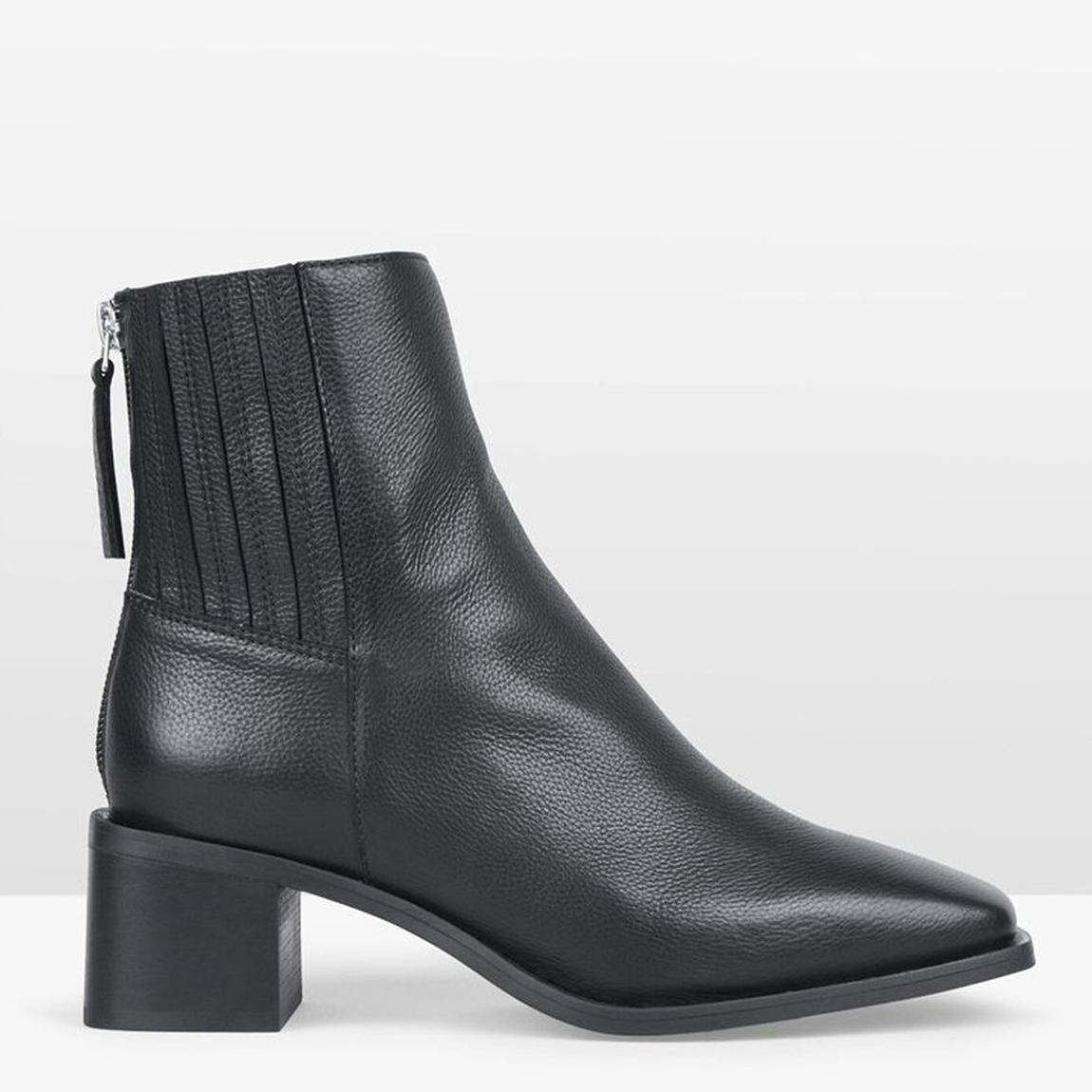 Black Leather Ankle Boots main product photo