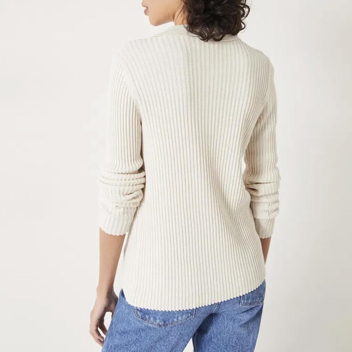 Ecru Wool Blend Knitted Shirt main product photo
