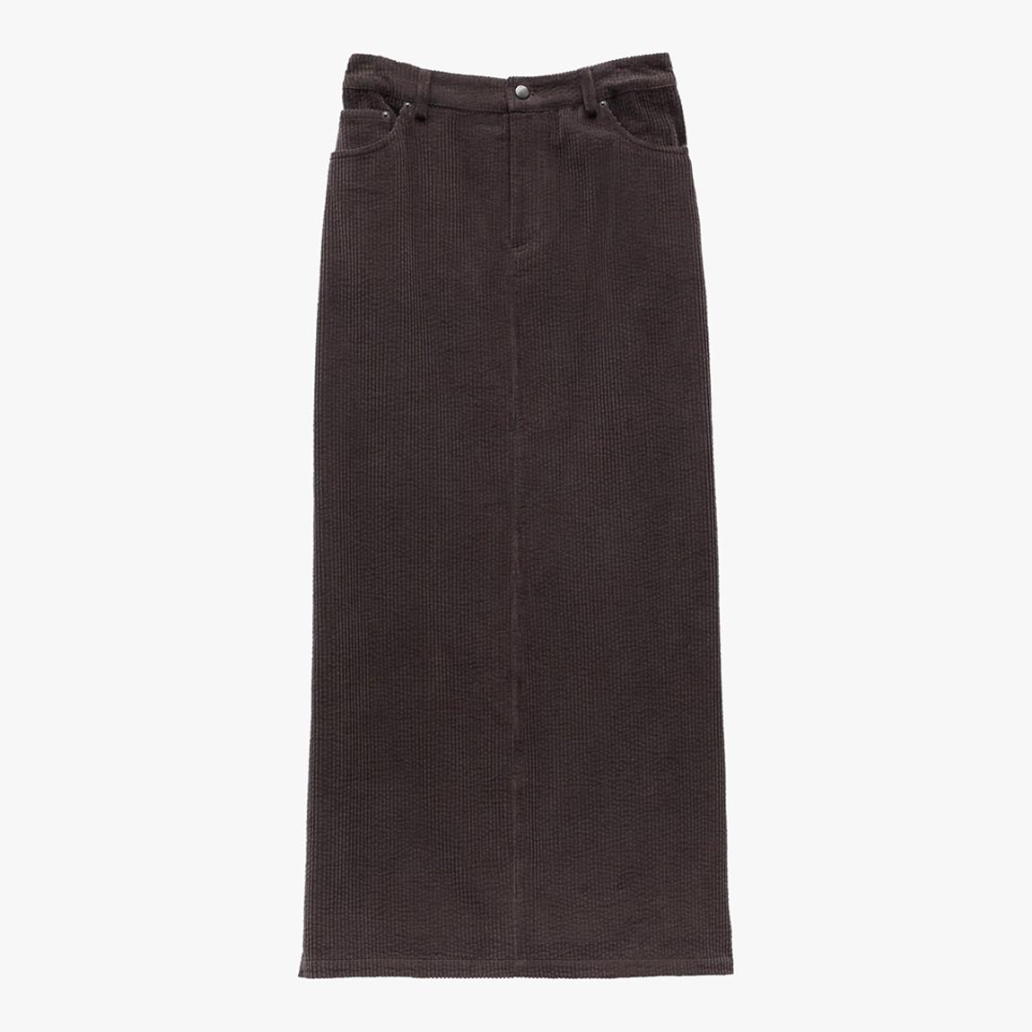 Dark Brown Corduroy Maxi Skirt main product photo