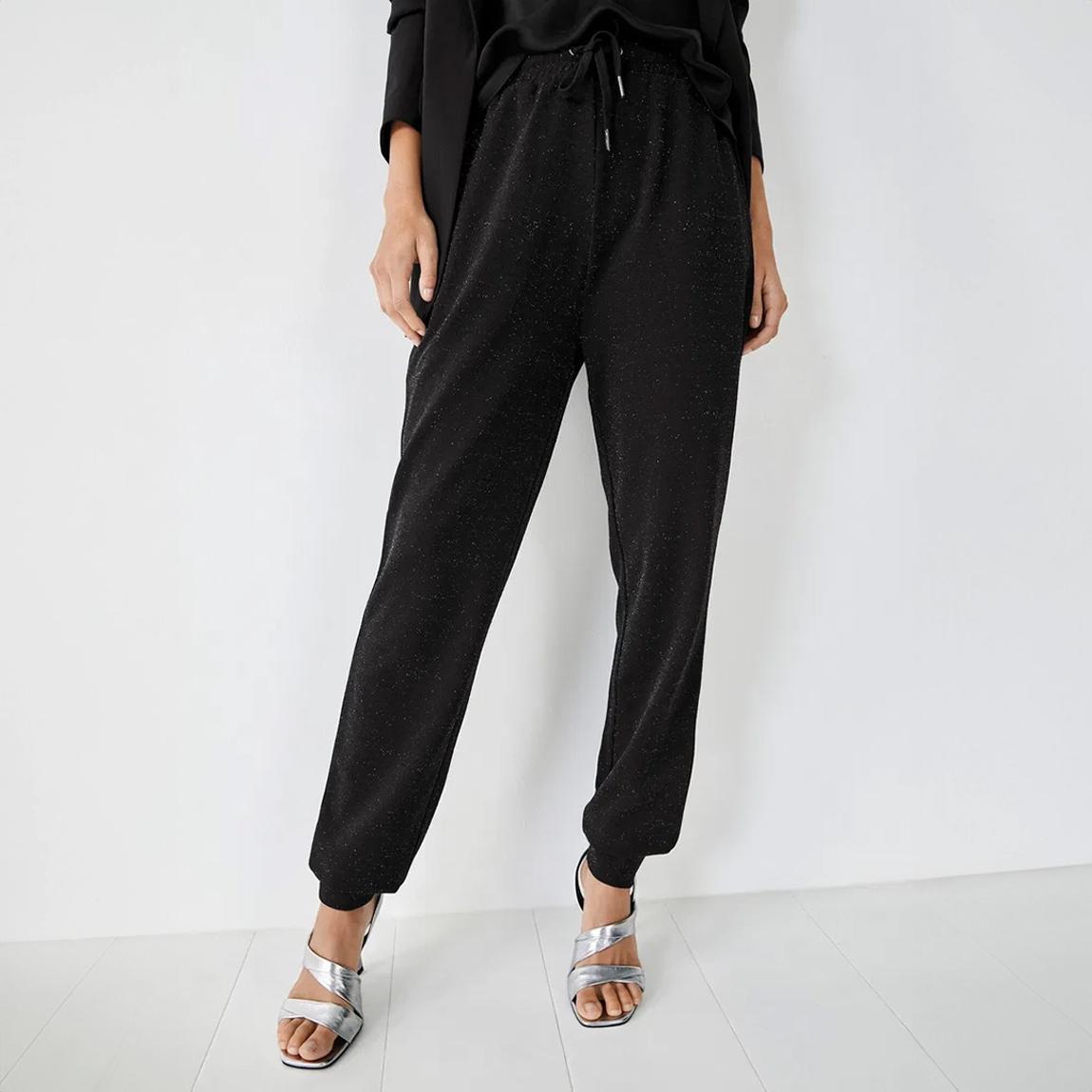 Black Metallic Glitter Jersey Joggers main product photo