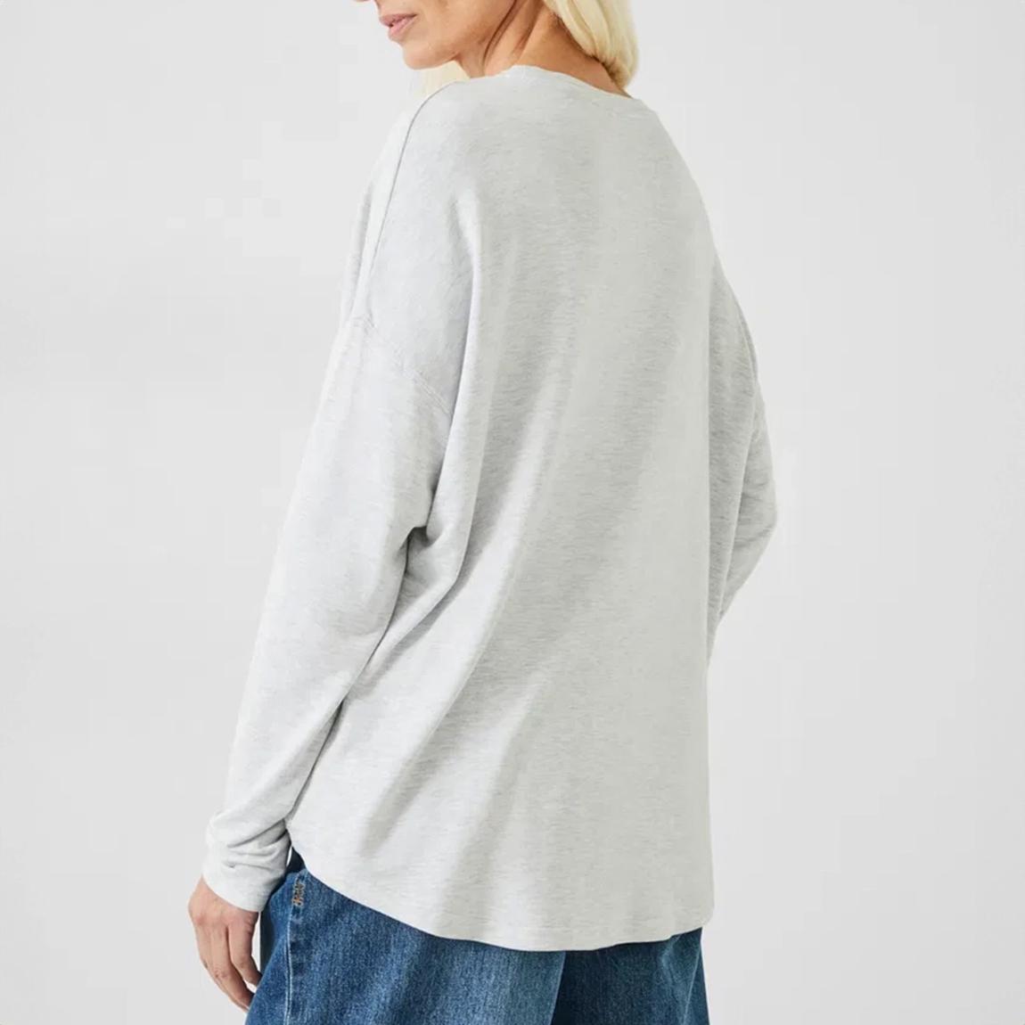 Pale Grey Marl Boat Neck Top main product photo