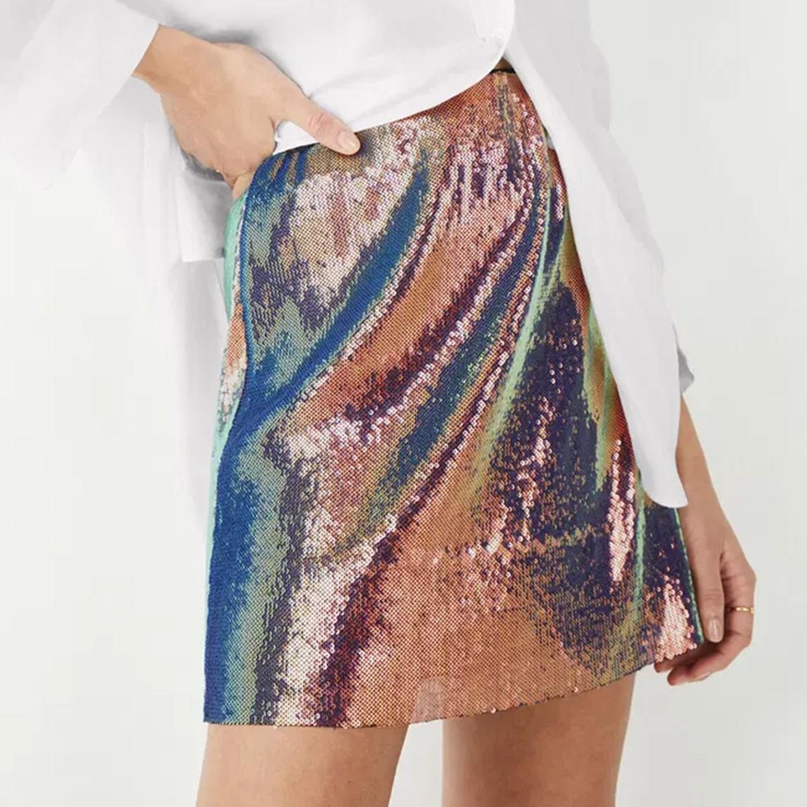 Iridescent Sequin Mini Skirt main product photo