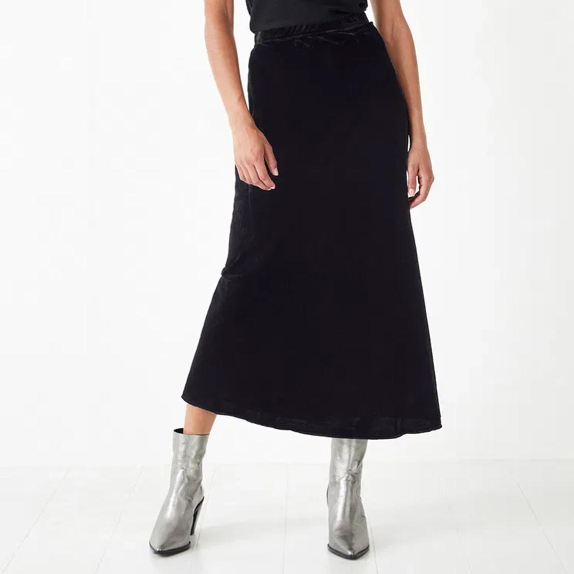 Black Velvet Midi Skirt main product photo