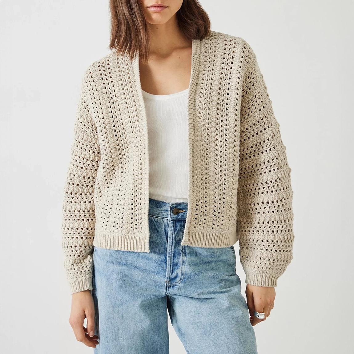 Stone Open Knit Cotton Cardigan main product photo