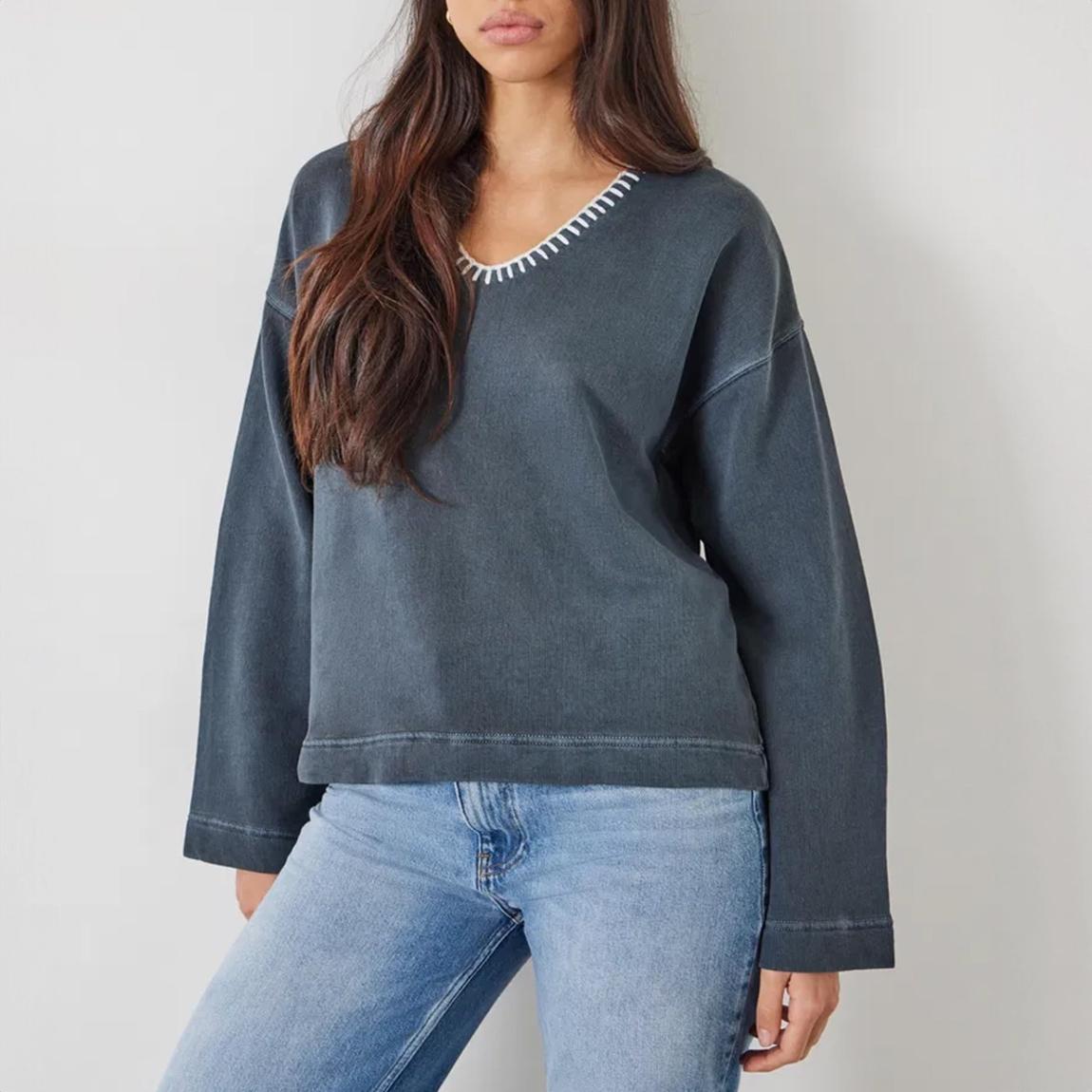 Dark Grey Contrast Stitch Sweatshirt main product photo