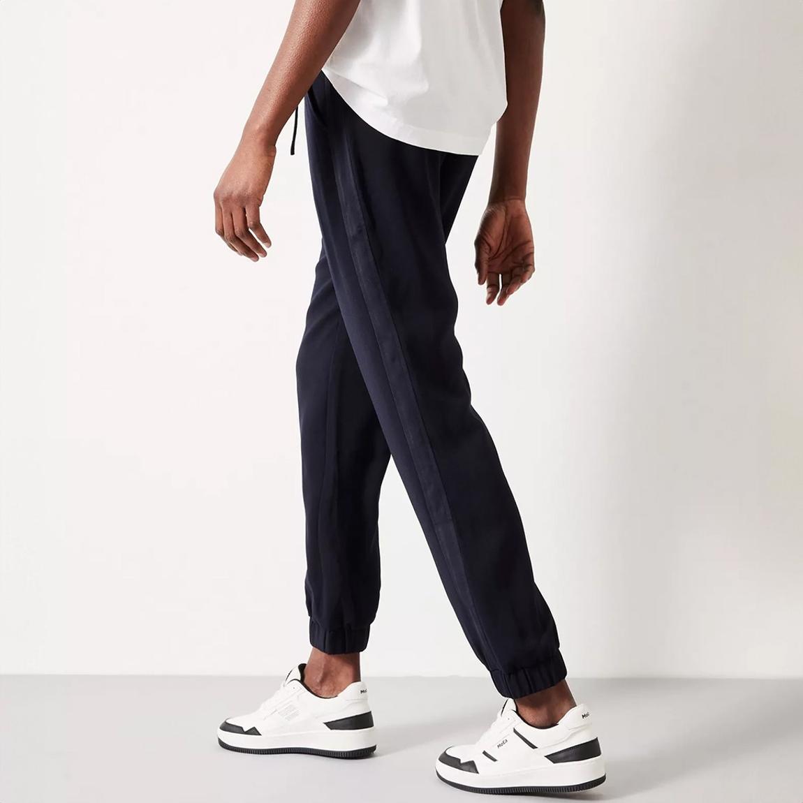 Navy Crepe Cuffed Trousers main product photo