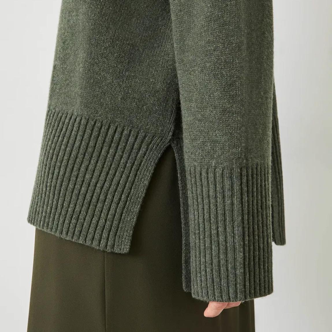 Forest Green Split Back Wool Jumper main product photo