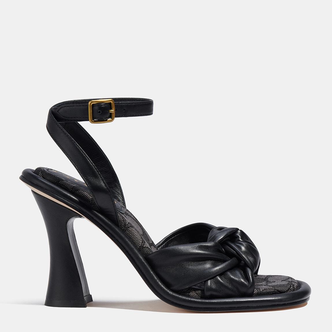 Black Quincey Leather Heeled Sandals main product photo