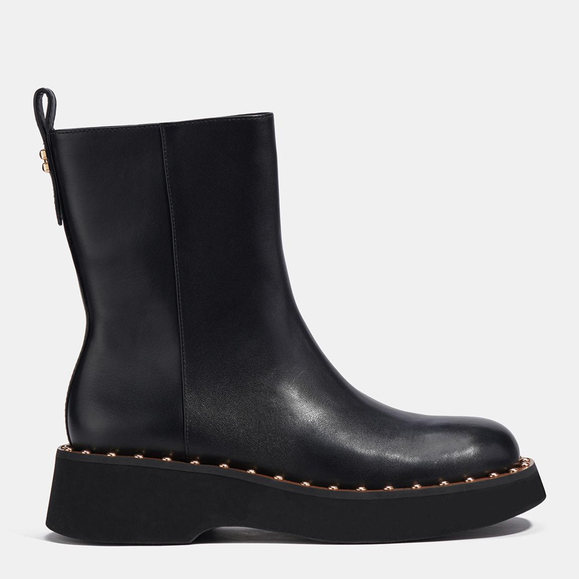 Black Vanesa Leather Bootie main product photo