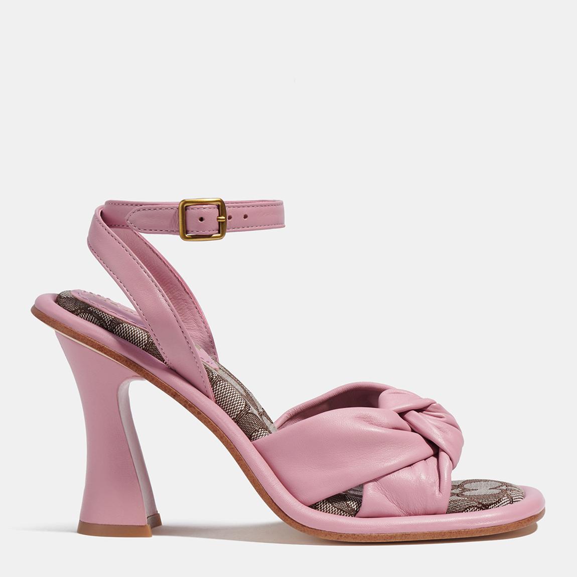 Pink Quincey Leather Heeled Sandal main product photo